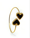 Bracciale Rigido double Heart