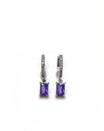 Orecchini Hoops zirconi baguette