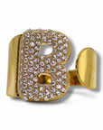 Anello Lettera Strass
