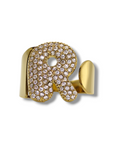 Anello Lettera Strass