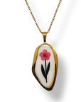 Collana fiore rosa maxi