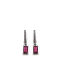 Orecchini Hoops zirconi baguette