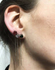 Orecchini Sali e Scendi Strass Tondo