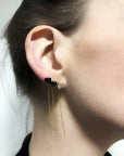 Orecchini Sali e Scendi Strass Cuore