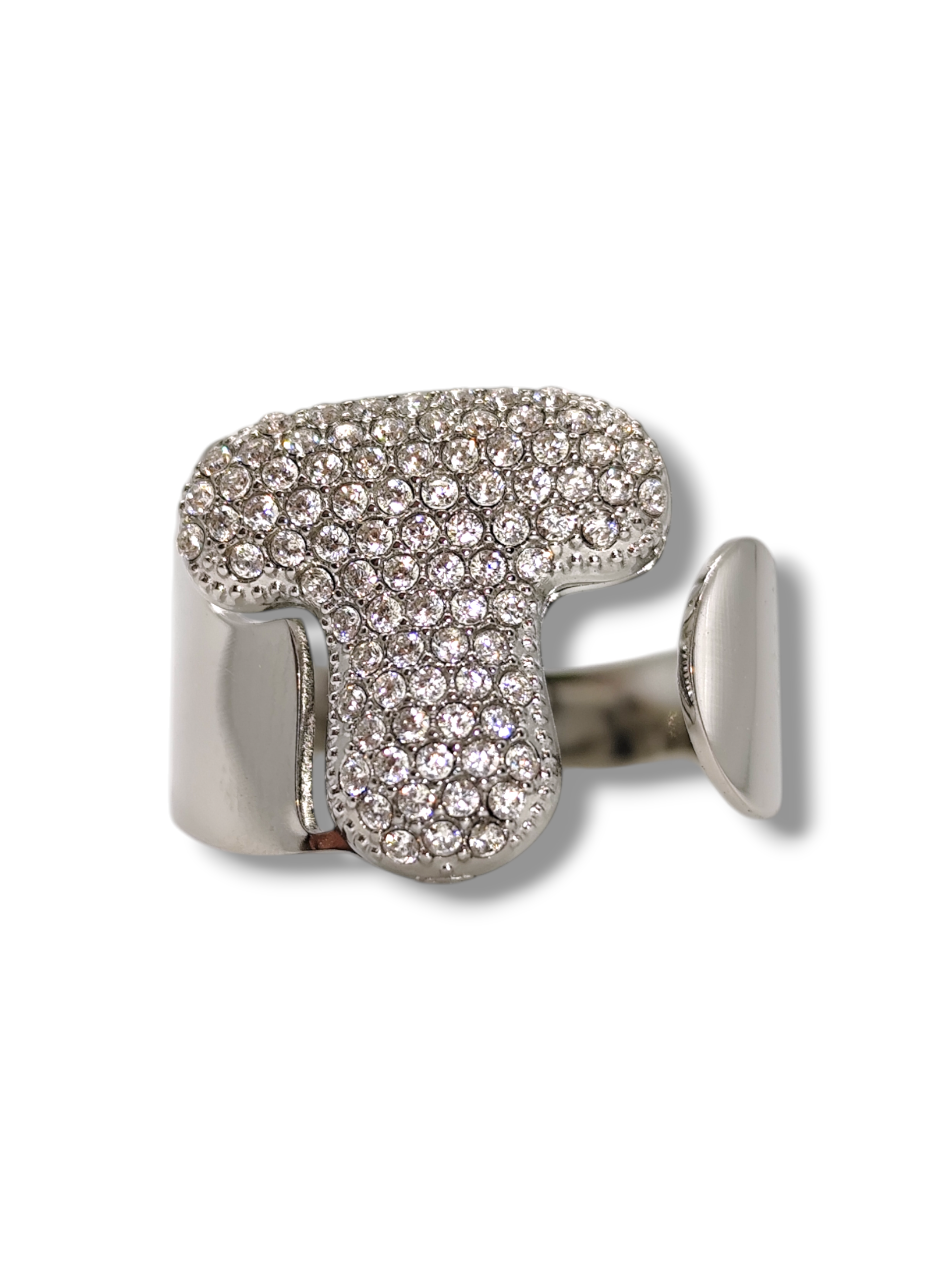 Anello Lettera Strass