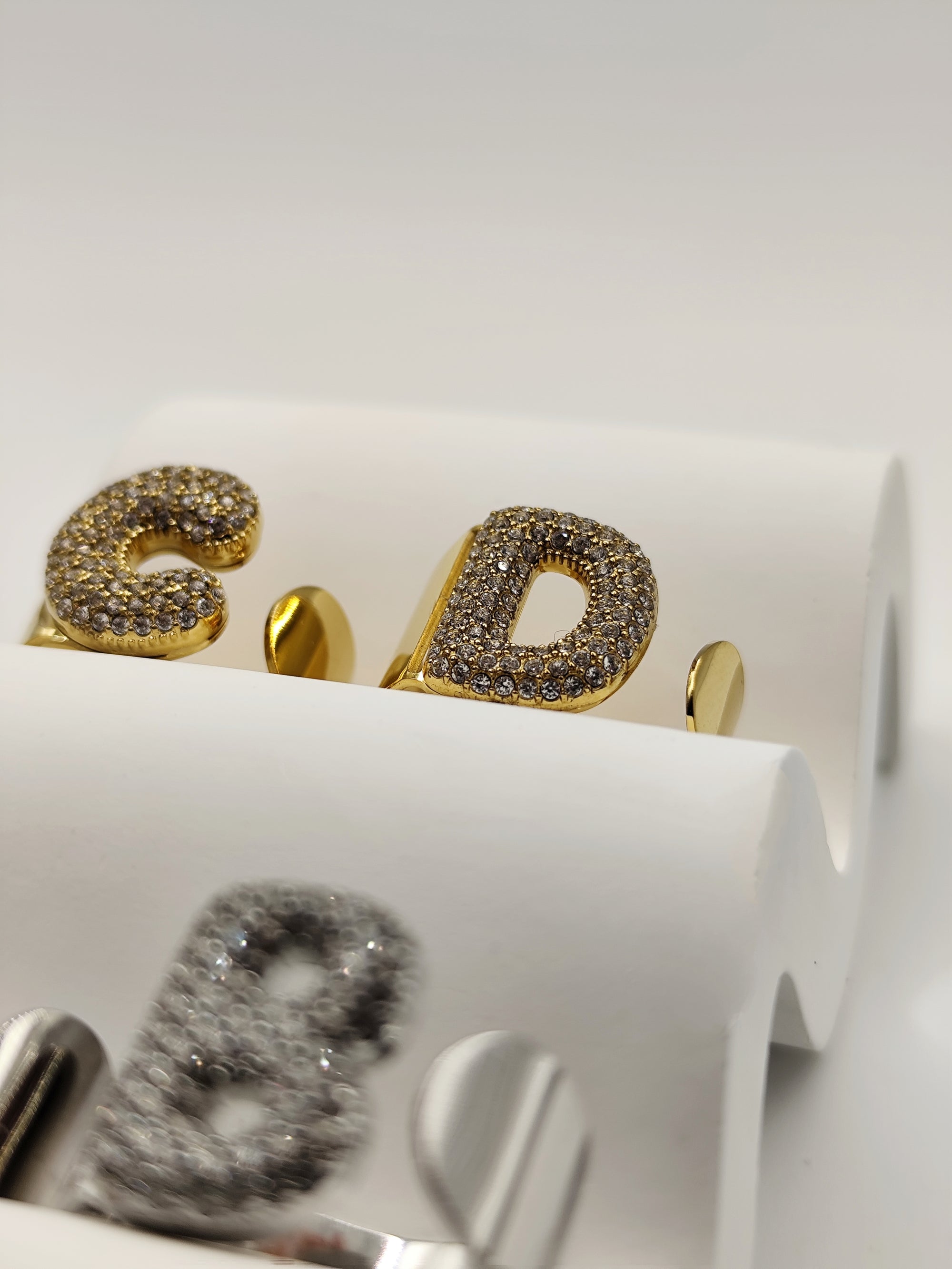 Anello Lettera Strass