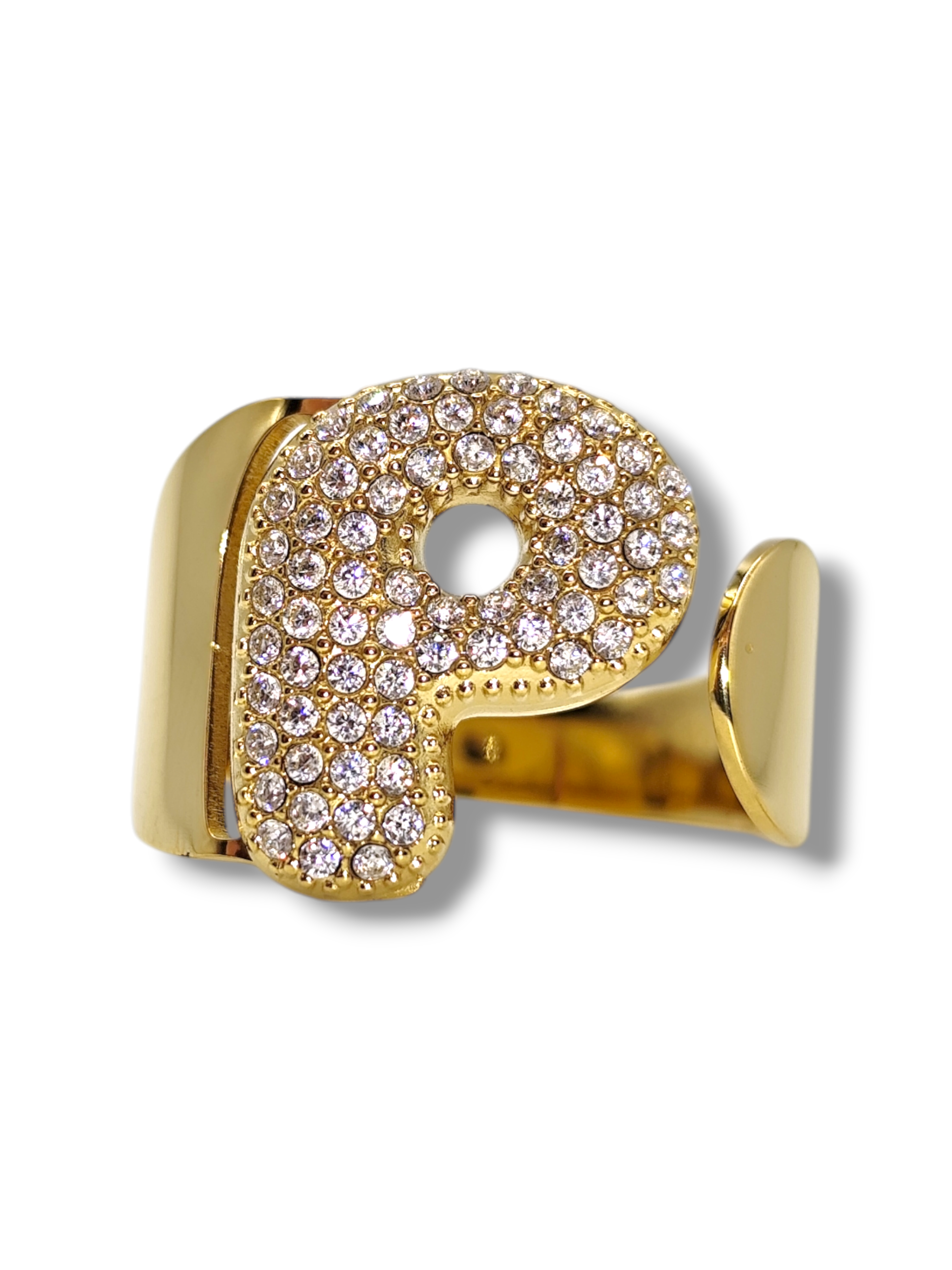 Anello Lettera Strass