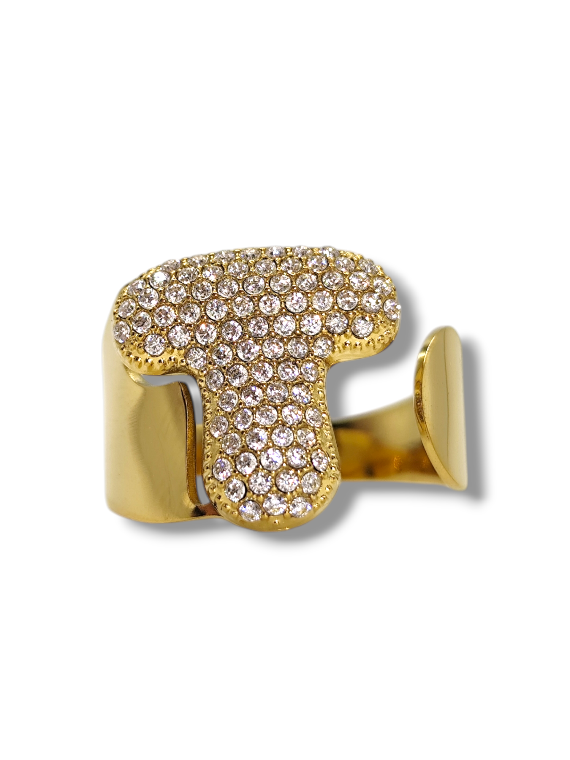 Anello Lettera Strass