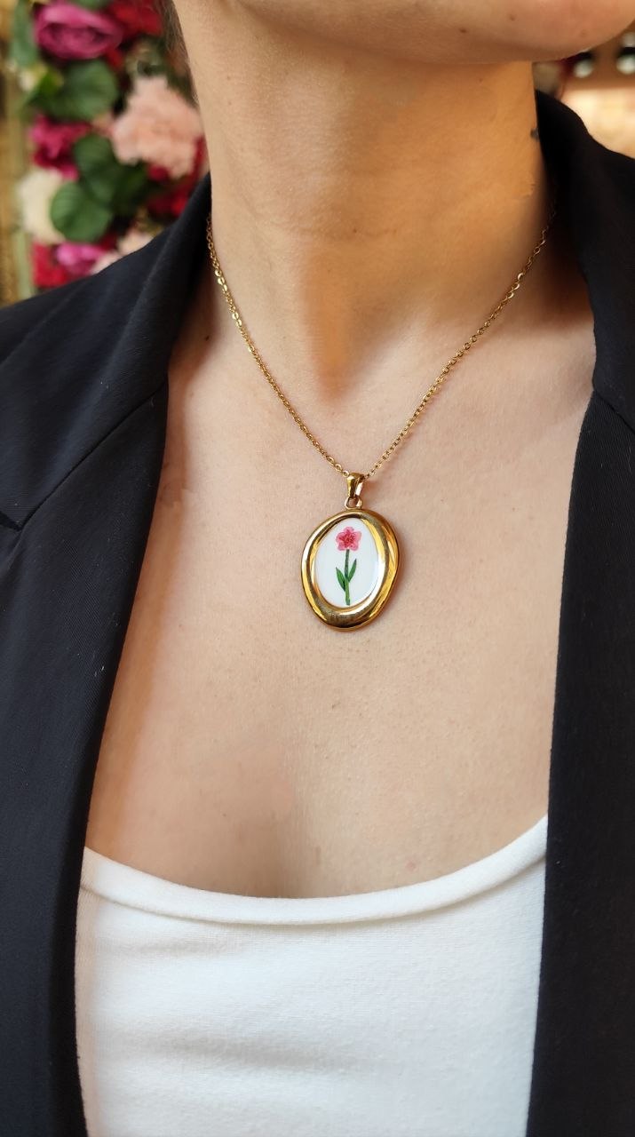 Collana Fiore fucsia