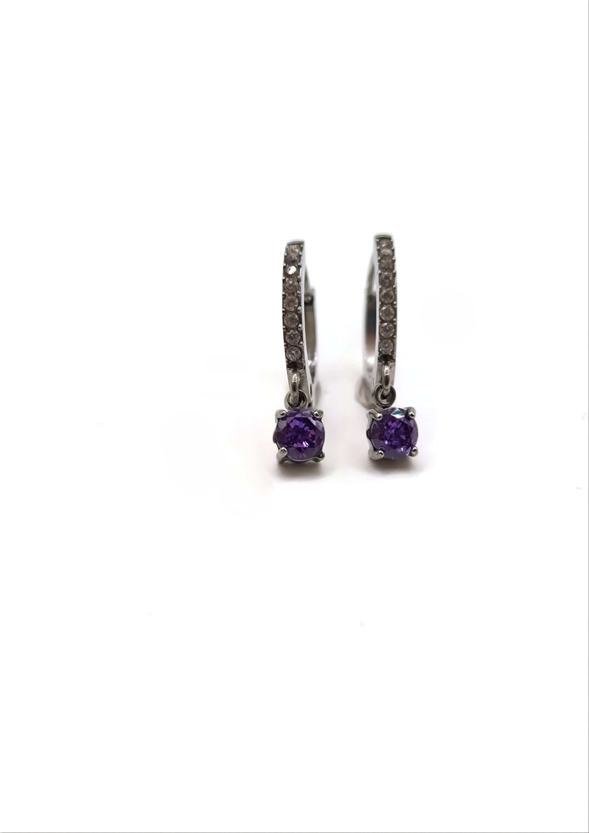 Orecchini Hoops zirconi tondi