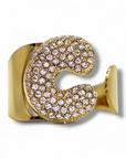 Anello Lettera Strass