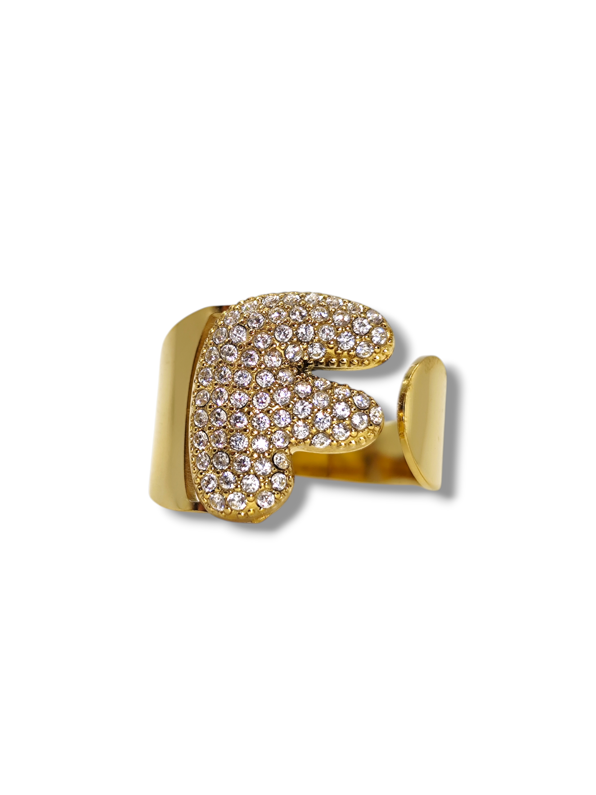 Anello Lettera Strass