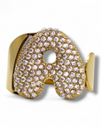 Anello Lettera Strass