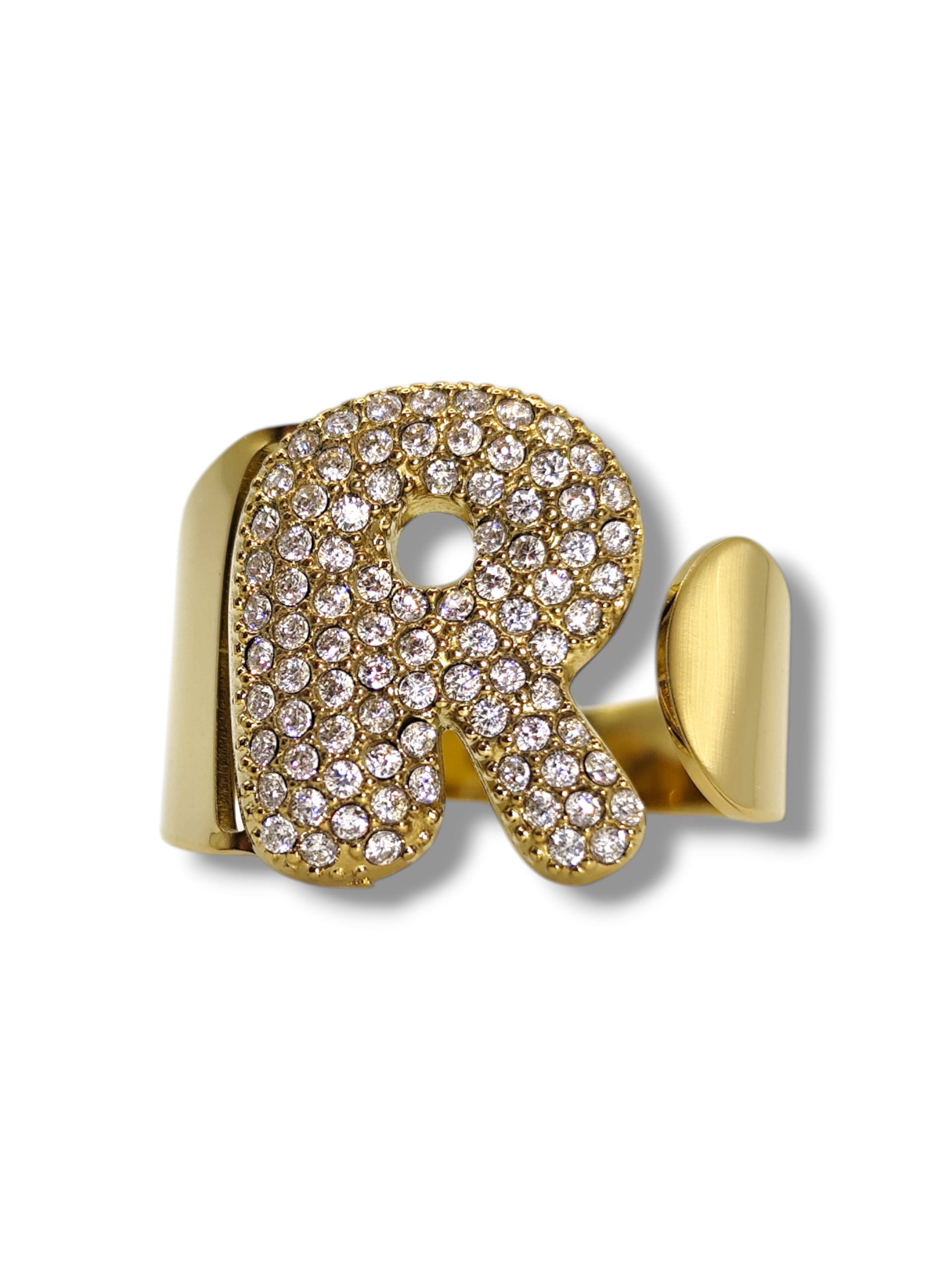 Anello Lettera Strass
