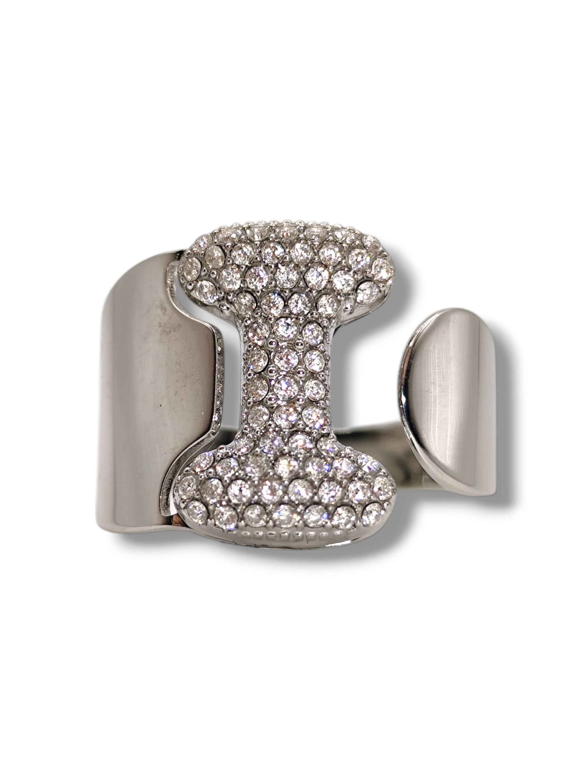 Anello Lettera Strass