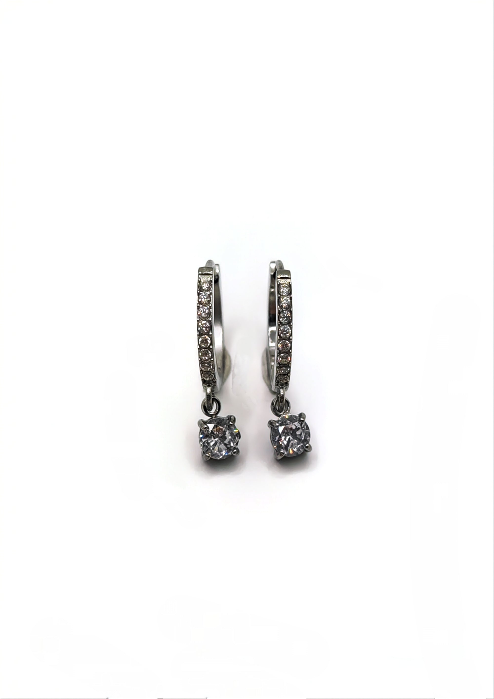 Orecchini Hoops zirconi tondi