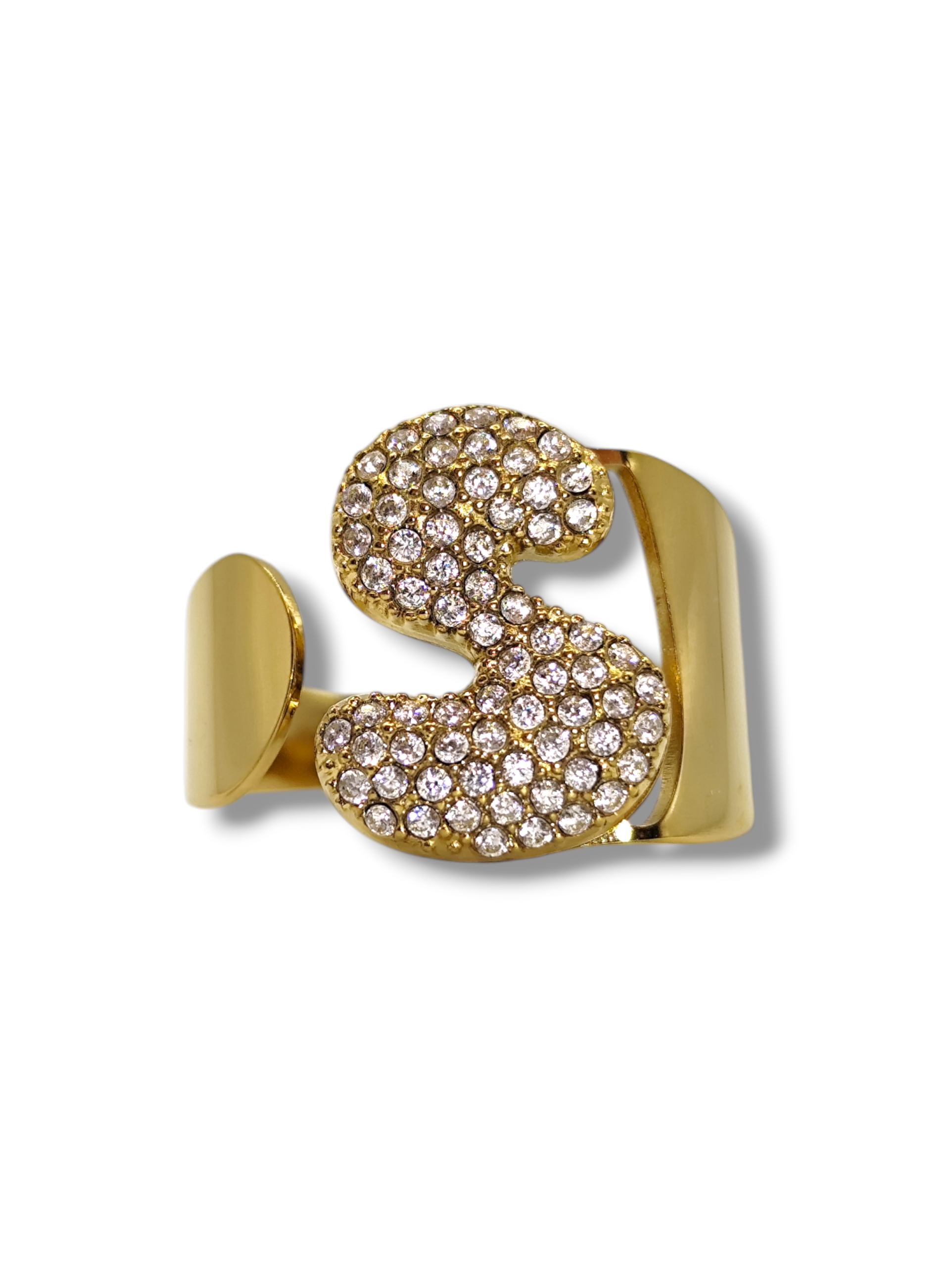 Anello Lettera Strass