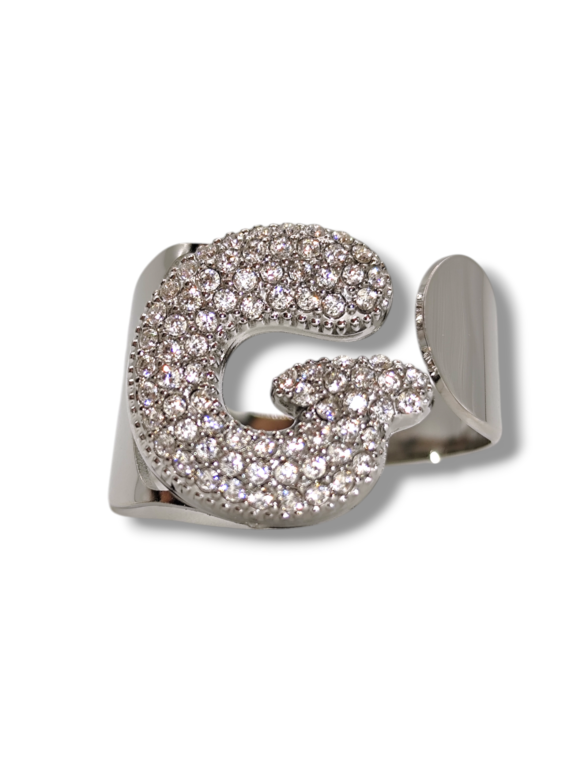 Anello Lettera Strass