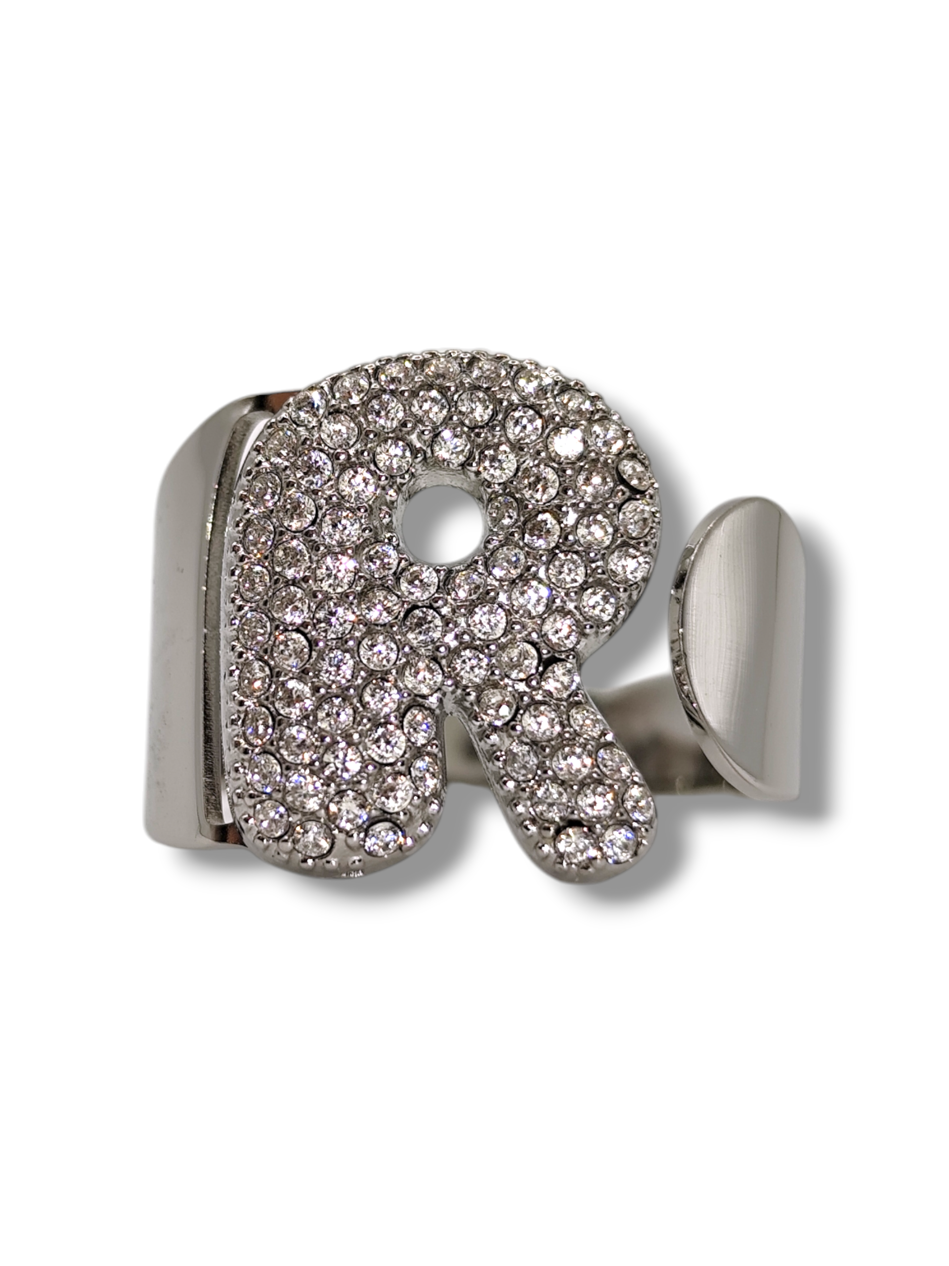 Anello Lettera Strass