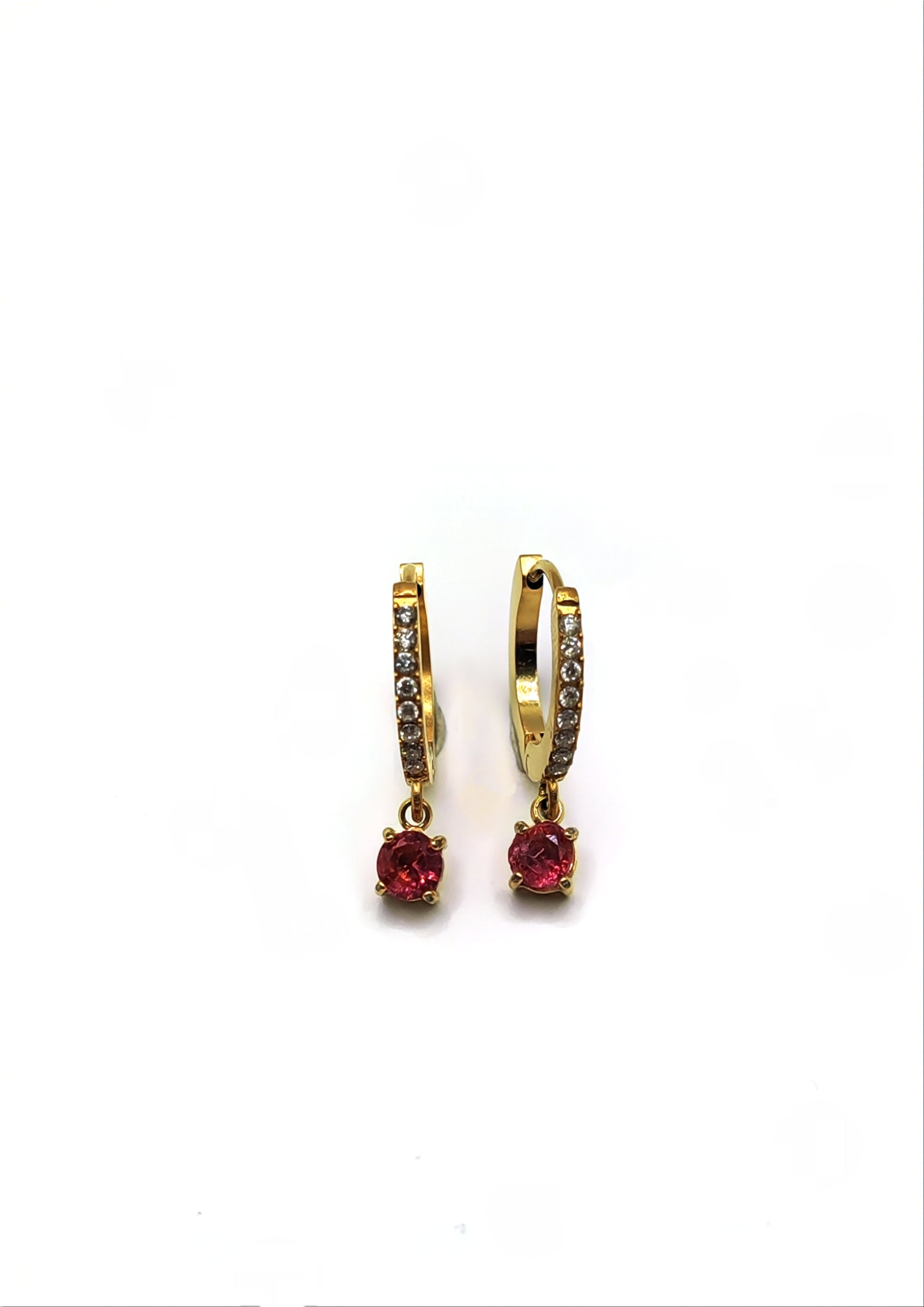 Orecchini Hoops zirconi tondi