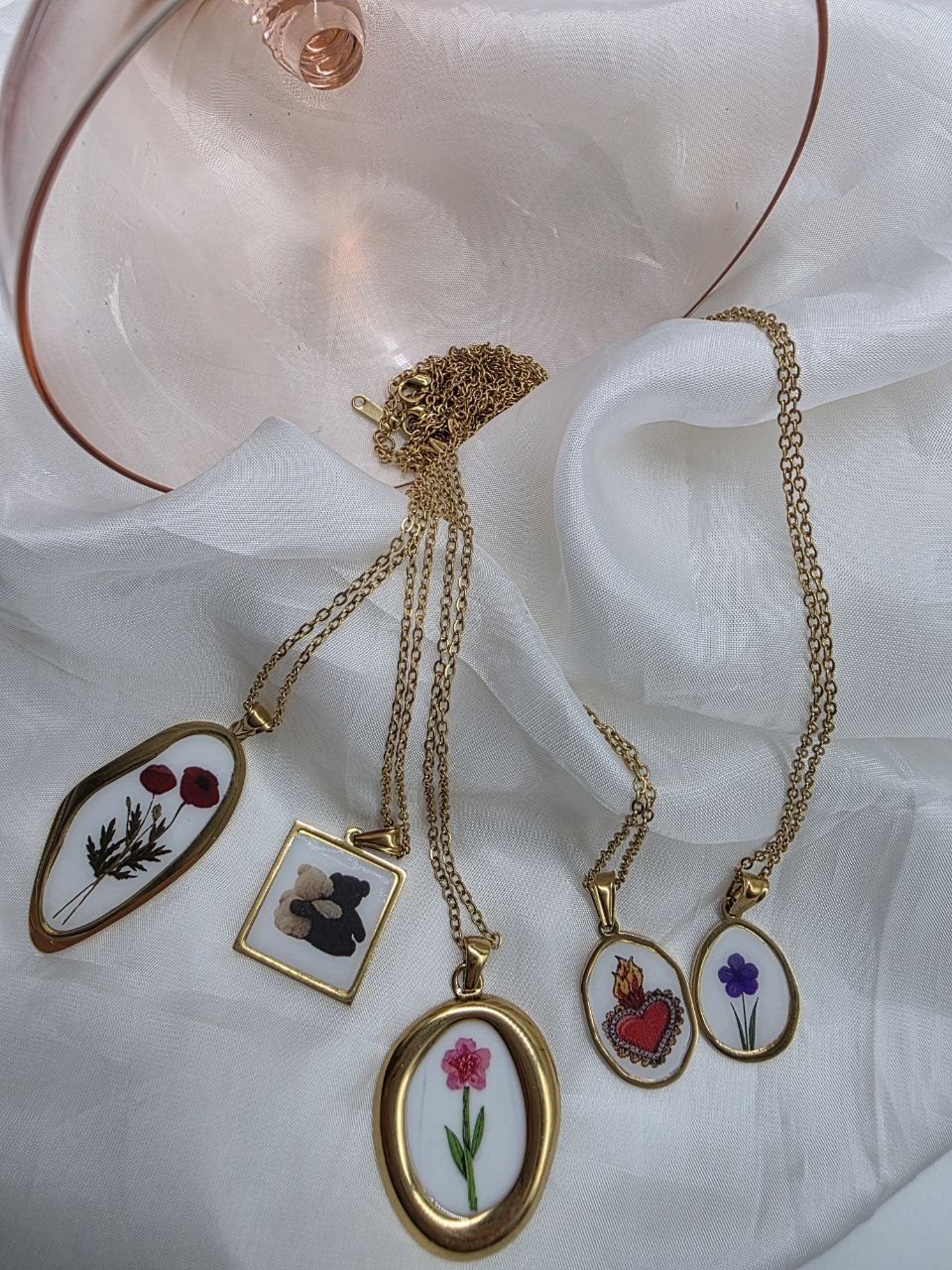 Collana Fiore fucsia